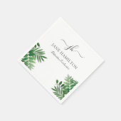 Serviette En Papier Tropical Monogram Business Event (Coin)
