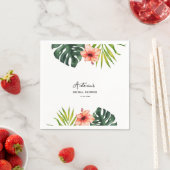 Serviette En Papier Tropical Monstera Palm Bridal Shower  (En situation)