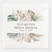 Serviette En Papier Tropical Orchidée et Monstera Baby Shower pour fut (Devant)