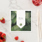 Serviette En Papier Tropical Palm Feuille Mariage de verdure (En situation)