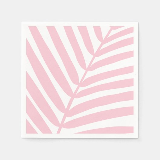 Serviette En Papier Tropical Palm Leaf Baby Rose (Devant)