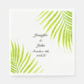 Serviette En Papier Tropical Palm Mariages Glittery Green Gold 2023 (Devant)
