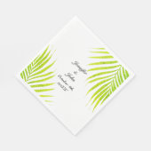 Serviette En Papier Tropical Palm Mariages Glittery Green Gold 2023 (Coin)