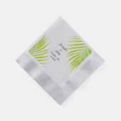 Serviette En Papier Tropical Palm Mariages Glittery Green Gold Silver (Coin)