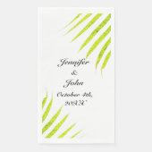 Serviette En Papier Tropical Palm Mariages Glittery Vert Or Simple (Devant)