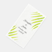 Serviette En Papier Tropical Palm Mariages Glittery Vert Or Simple (Coin)