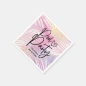 Serviette En Papier Tropical Palm Pastel Rainbow Pool Party (Coin)