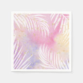 Serviette En Papier Tropical Palm Pastel Rainbow Pool Party (Devant)