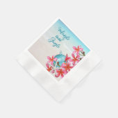 Serviette En Papier Tropical Plumeria Beach Invitations de Fêtes (Coin)