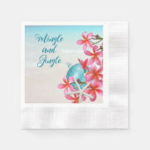Serviette En Papier Tropical Plumeria Beach Invitations de Fêtes (Devant)