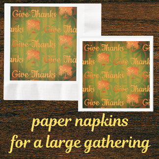 Serviette En Papier Tropical Remercions Thanksgiving Palm