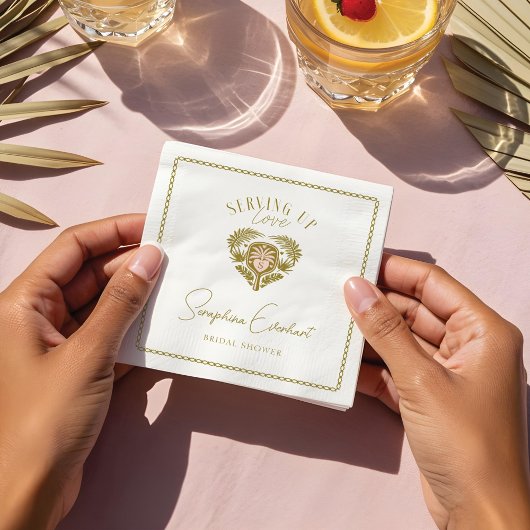 Serviette En Papier Tropical Rétro Arbre à Palmes Cadeau de Mariage Pi