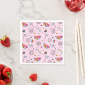 Serviette En Papier Tropical rose Memphis Style Motif (En situation)