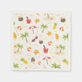 Serviette En Papier Tropical Summer Beach Vacances Motif Design (Devant)