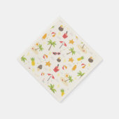 Serviette En Papier Tropical Summer Beach Vacances Motif Design (Coin)