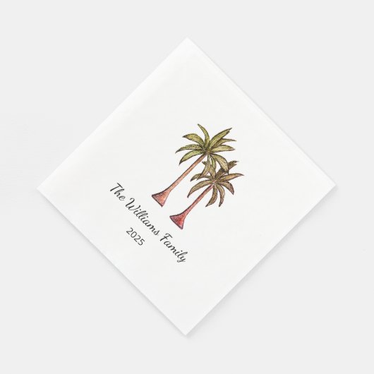 Serviette En Papier Tropical Summer Palm Trees de baignade Pool Party (Coin)