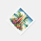 Serviette En Papier Tropical Surfboard The Big ONE 1er anniversaire (Coin)