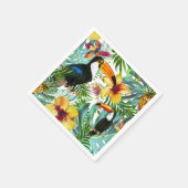 Serviette En Papier Tropical Toucan Paradise Palm Pineappy Moderne (Coin)