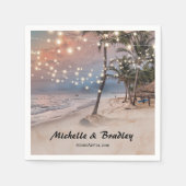 Serviette En Papier Tropical Vintage Beach Lights Mariage (Devant)
