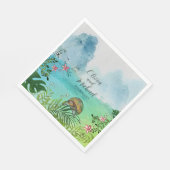 Serviette En Papier Tropical Wedding Napkin Charming Sea Turtle Decor (Coin)
