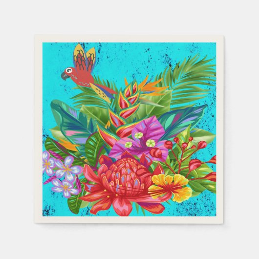 Serviette En Papier TropiColor Fusion Macaw & Floral Serenade (Devant)