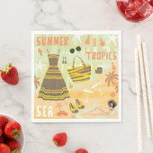 Serviette En Papier Tropiques d'été (En situation)