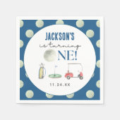 Serviette En Papier Trou En Un Garçon De Golf Anniversaire (Devant)