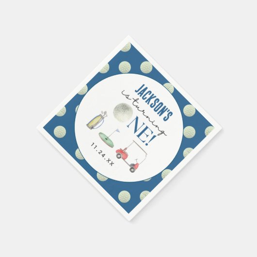 Serviette En Papier Trou En Un Garçon De Golf Anniversaire (Coin)