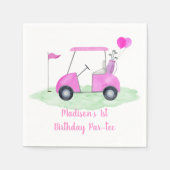 Serviette En Papier Trou En Un Rose Golf Premier Anniversaire (Devant)