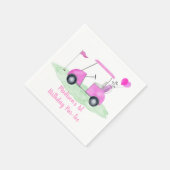 Serviette En Papier Trou En Un Rose Golf Premier Anniversaire (Coin)