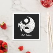 Serviette En Papier Trouver l'équilibre Zen Yin Yang Noir Blanc (En situation)