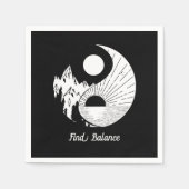 Serviette En Papier Trouver l'équilibre Zen Yin Yang Noir Blanc (Devant)