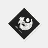 Serviette En Papier Trouver l'équilibre Zen Yin Yang Noir Blanc (Coin)