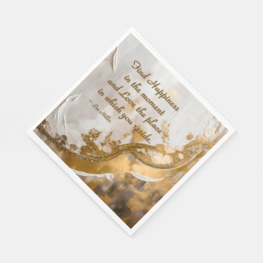 Serviette En Papier Trouvez le Bonheur dans le moment... Citation de L (Coin)