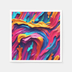 Serviette En Papier Trucs de peinture Abstraits psychédéliques colorés