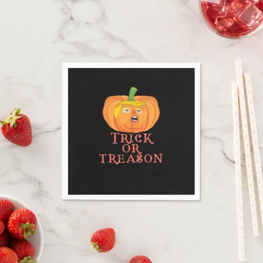 Serviette En Papier Trucs Ou Trahison Halloween Impeach Trumpkin Desig (En situation)