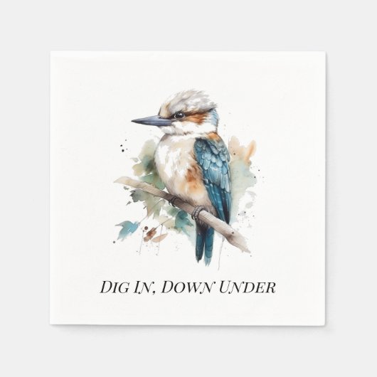 Serviette En Papier True Blue Kookaburra, personnalisé (Devant)