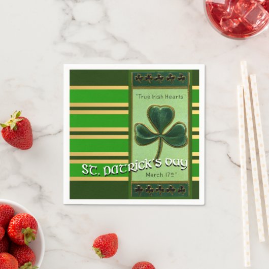 Serviette En Papier True Irish Heart St Patrick's Day PPN01 (En situation)