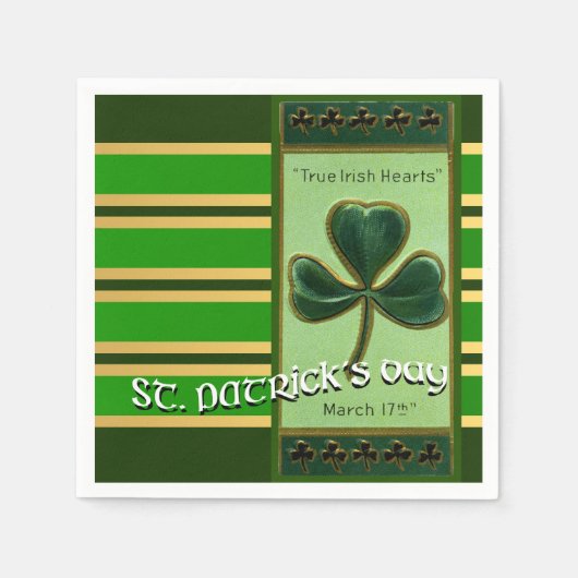 Serviette En Papier True Irish Heart St Patrick's Day PPN01 (Devant)