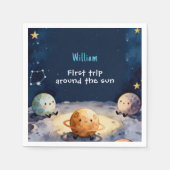 Serviette En Papier True Space First Trip Around The Sun 1st Birthday (Devant)