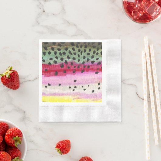 Serviette En Papier Truite arc-en-ciel (En situation)