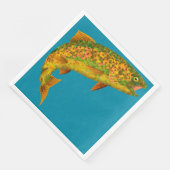 Serviette En Papier Truite arc-en-ciel feuille Aspen 2 (Coin)