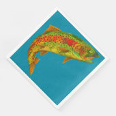 Serviette En Papier Truite arc-en-ciel feuille Aspen 5 (Coin)