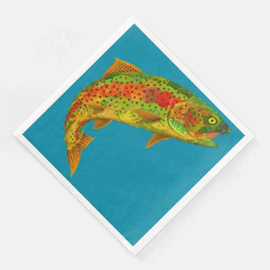 Serviette En Papier Truite arc-en-ciel feuille Aspen 5 (Coin)