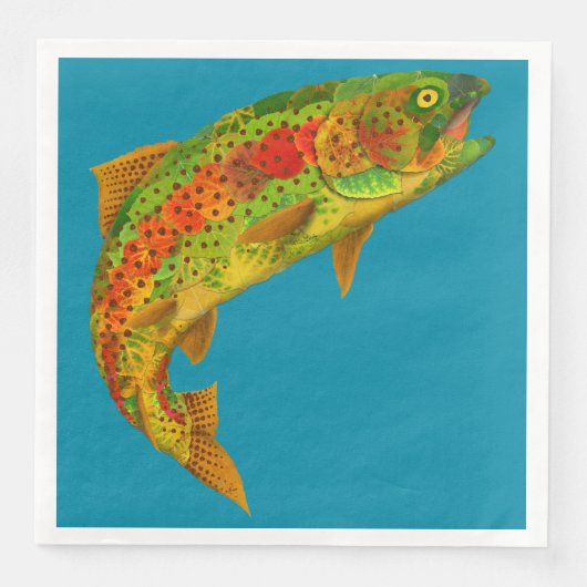 Serviette En Papier Truite arc-en-ciel feuille Aspen 5 (Devant)