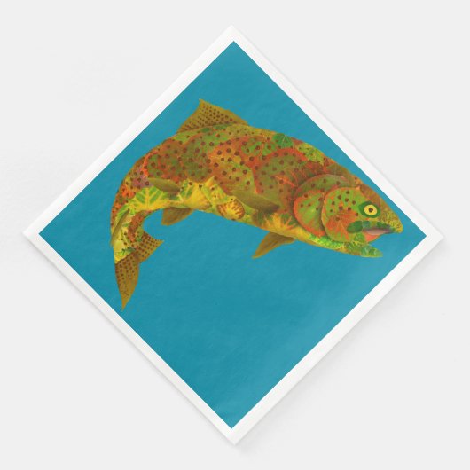 Serviette En Papier Truite arc-en-ciel feuille Aspen 6 (Coin)