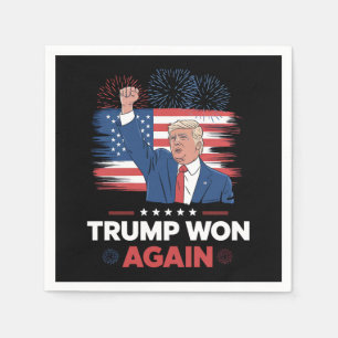 Serviette En Papier Trump a encore gagné Président 47 USA Vintage