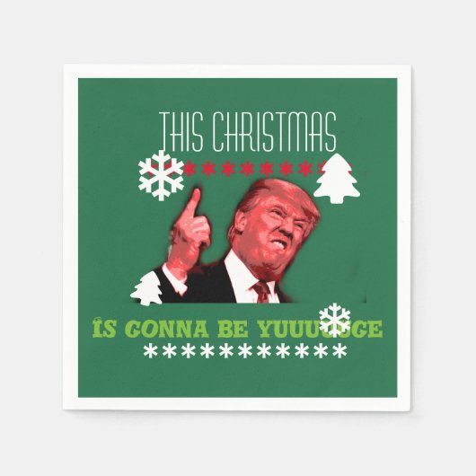 Serviette En Papier Trump ce noël va être toi (Devant)