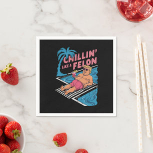 Serviette En Papier Trump drôle se détend comme un criminel Trump 2024