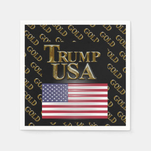 SERVIETTE EN PAPIER TRUMP ÉTATS-UNIS  OR 